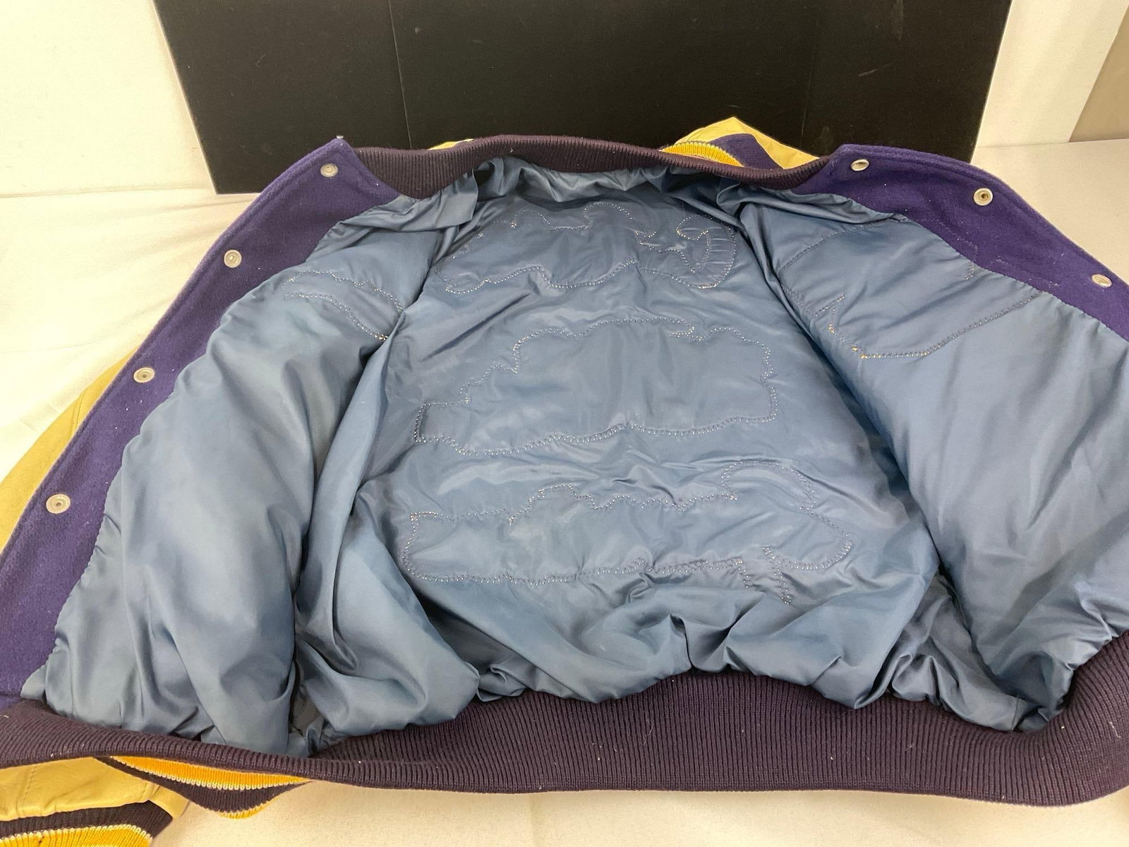 Sumner Spartans Spartan High School Purple & Gold TM Athletic Size 44 Letterman Jacket - 4