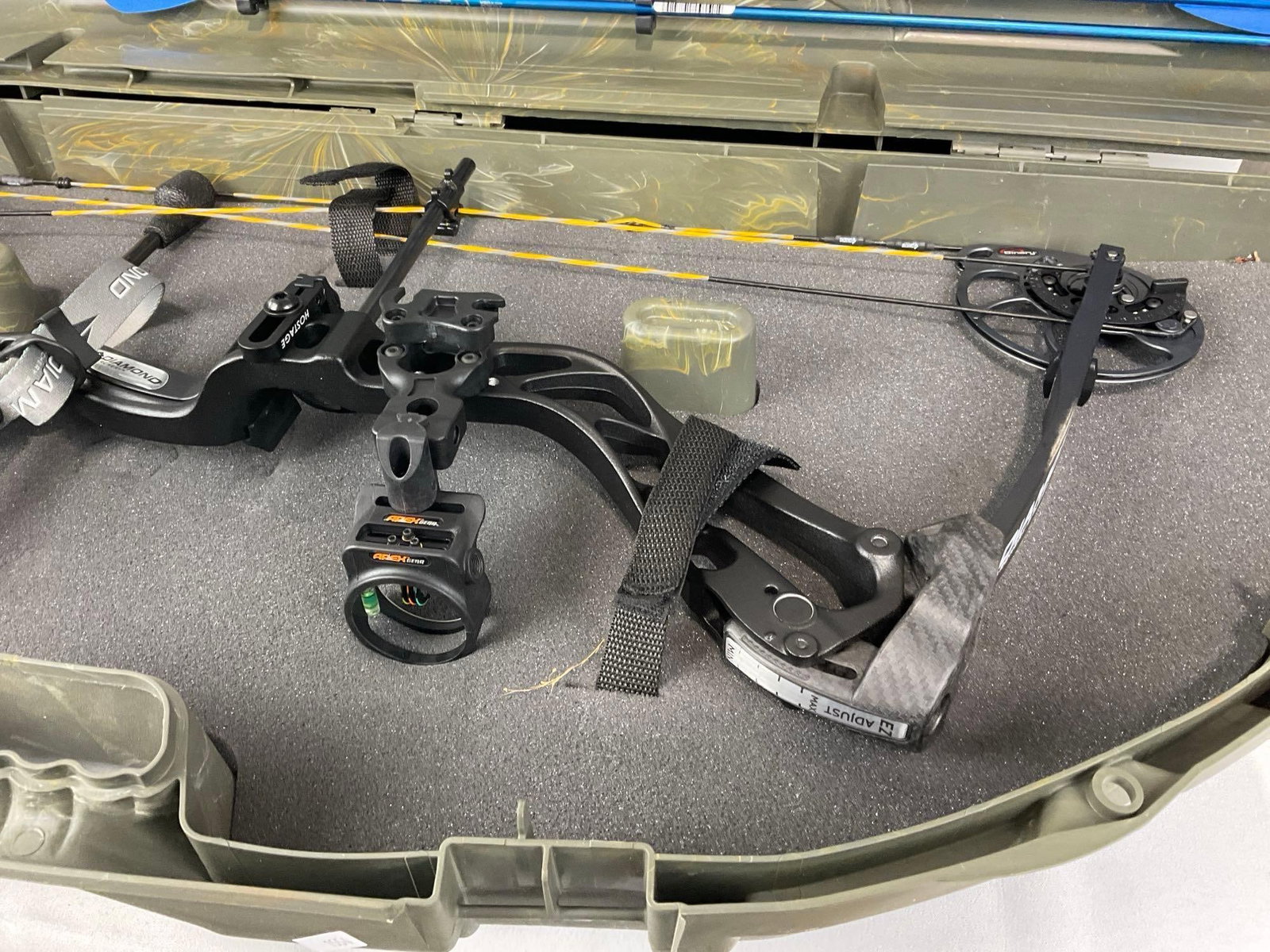 Diamond by BowTech Compound Bow, in Plano Bow Case, assortment of 12 arrows, 20h x 42w x 8d inches - 3