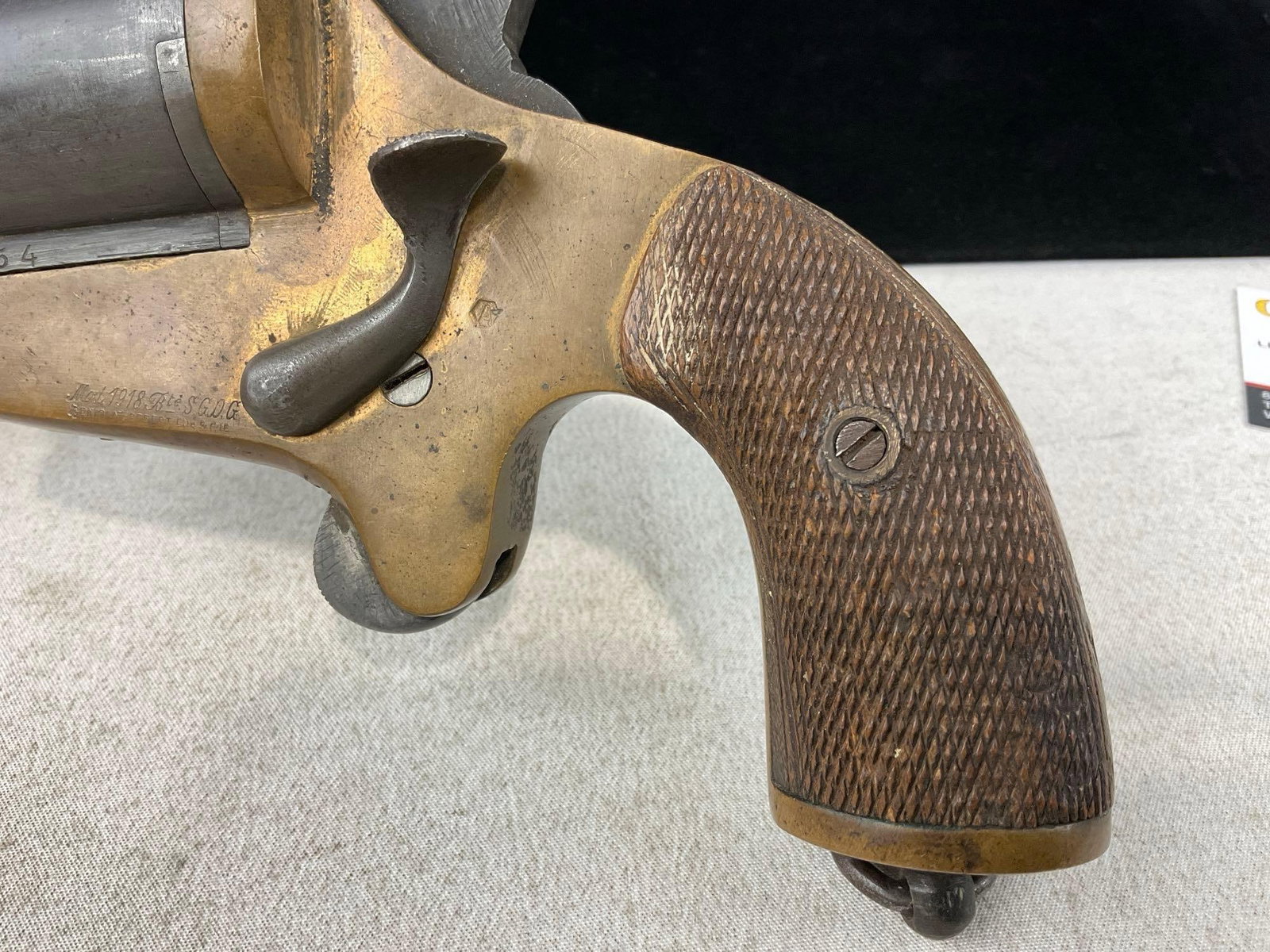 WWI era French Model 1918 Bte. SGOG Flare Gun, Brass & Steel, 1.5 in bore, spur trigger, SN:2354 - 3