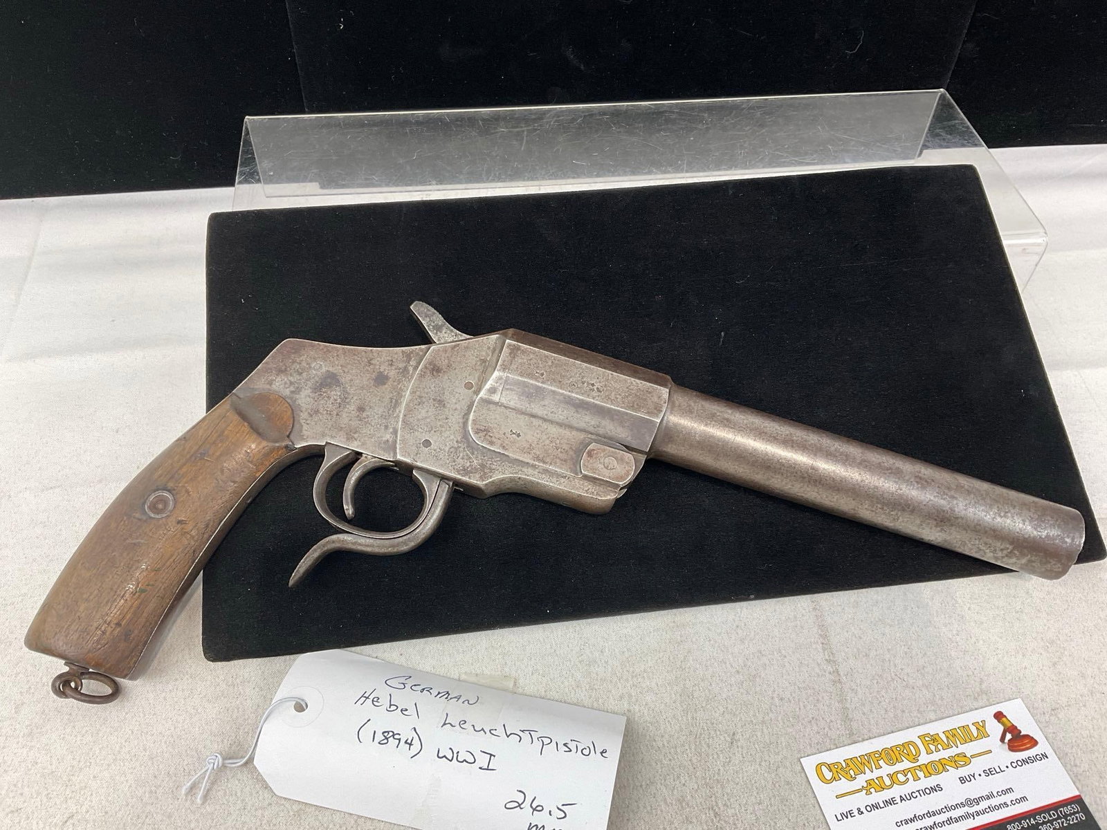 Antique WW1 1894 German Hebel Leuchtpistole 26.5mm bore Flare Gun , SN:25763 - 7