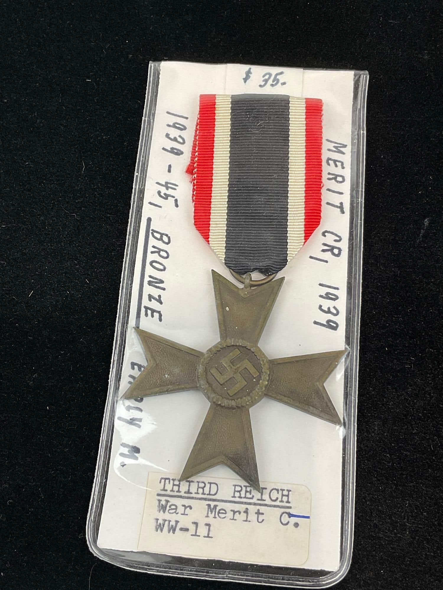 Third Reich War Merit Cross 2nd Class, WW-II era, 1939, Bronze Medal w/red/white/black ribbon - 2