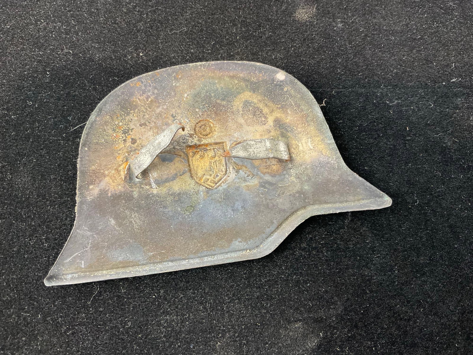 WWII Third Reich German Stahlhelm Miniature Insignia, Steel Helmet w/prongs, 4x3x2 inches - 4