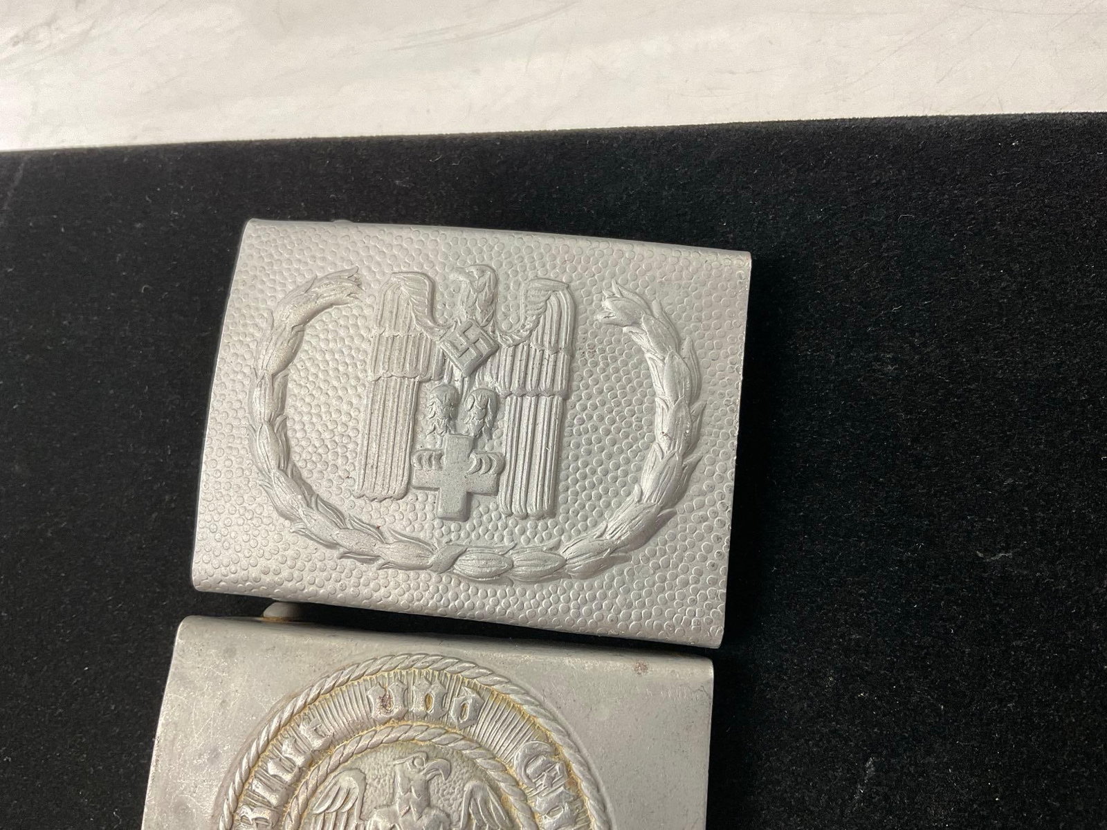 3 X World War II German Third Reich Belt Buckle, Red Cross, Hitler Youth, & Reich Labor Service - 2