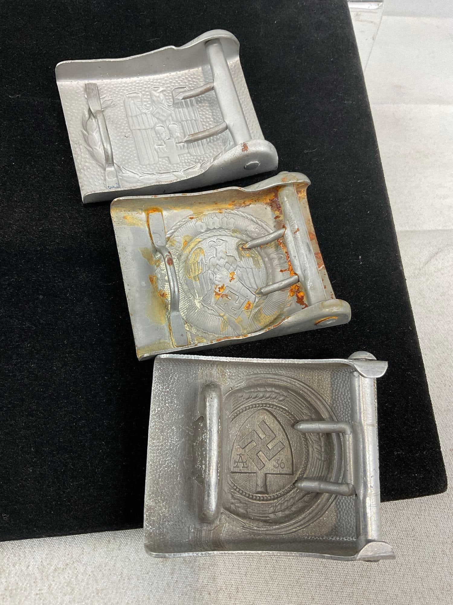 3 X World War II German Third Reich Belt Buckle, Red Cross, Hitler Youth, & Reich Labor Service - 5