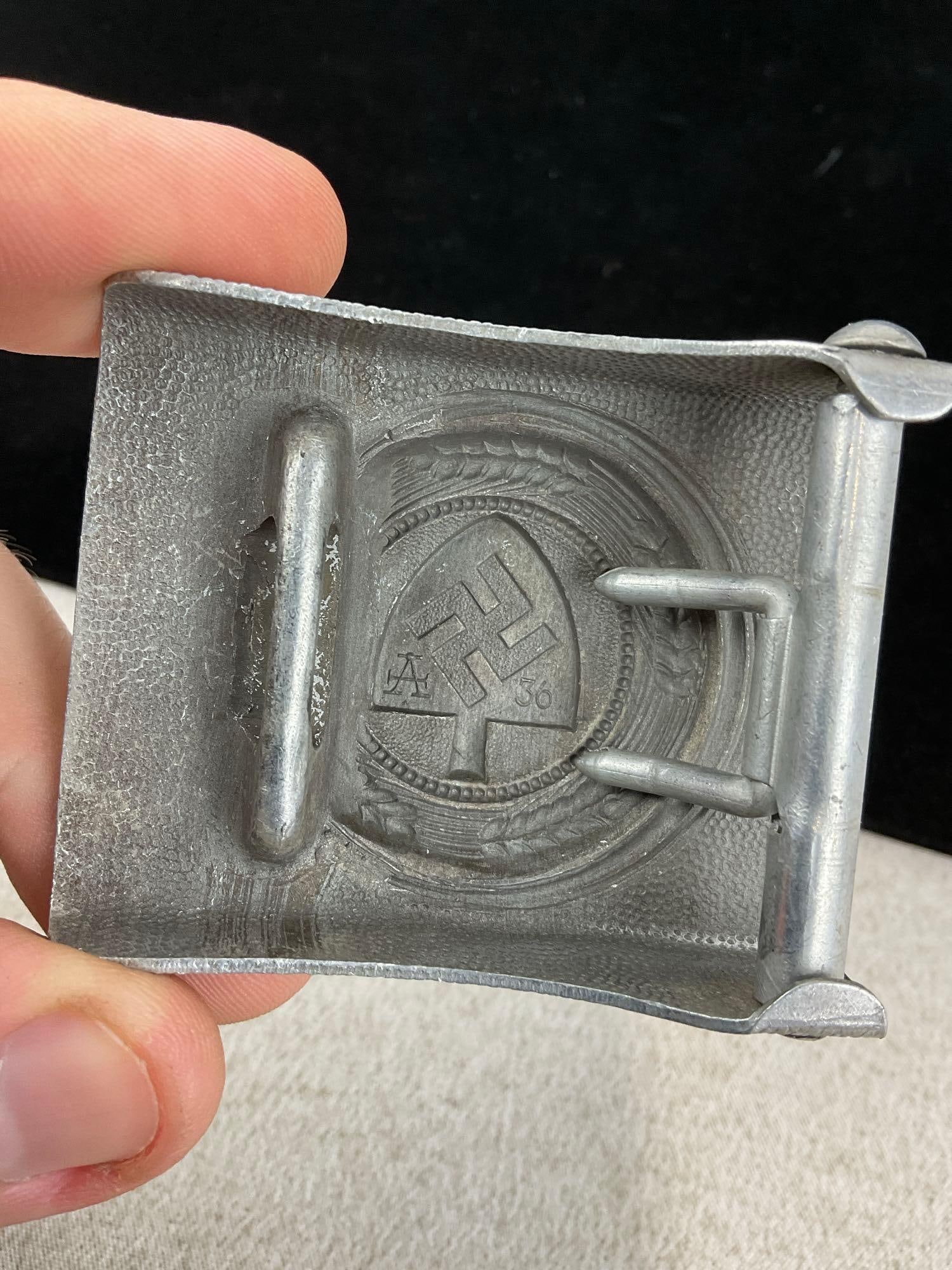 3 X World War II German Third Reich Belt Buckle, Red Cross, Hitler Youth, & Reich Labor Service - 6