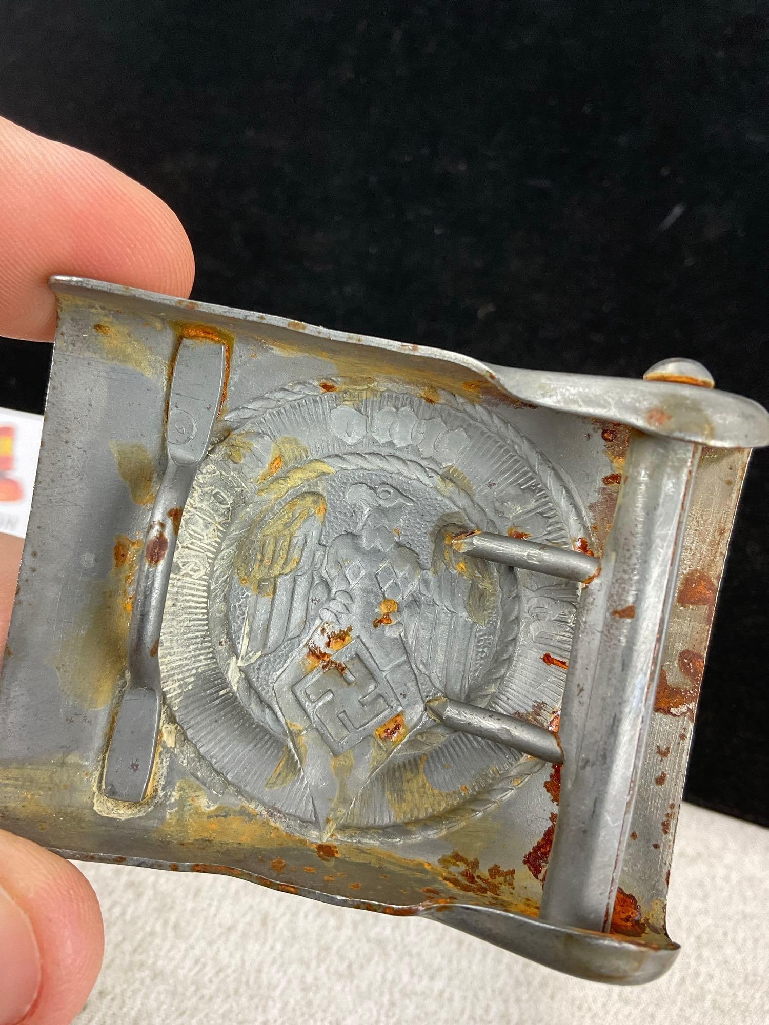 3 X World War II German Third Reich Belt Buckle, Red Cross, Hitler Youth, & Reich Labor Service - 7