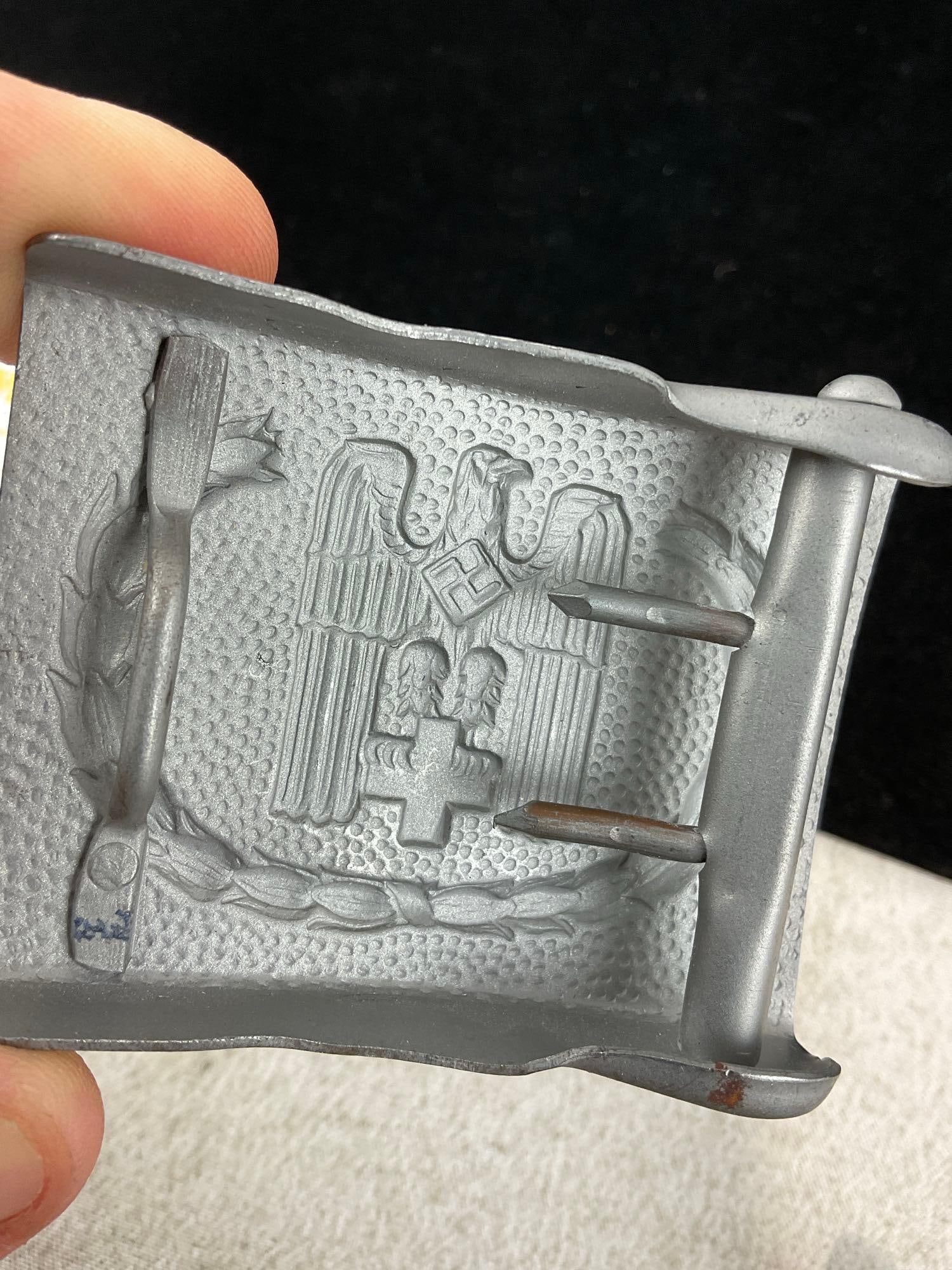 3 X World War II German Third Reich Belt Buckle, Red Cross, Hitler Youth, & Reich Labor Service - 8