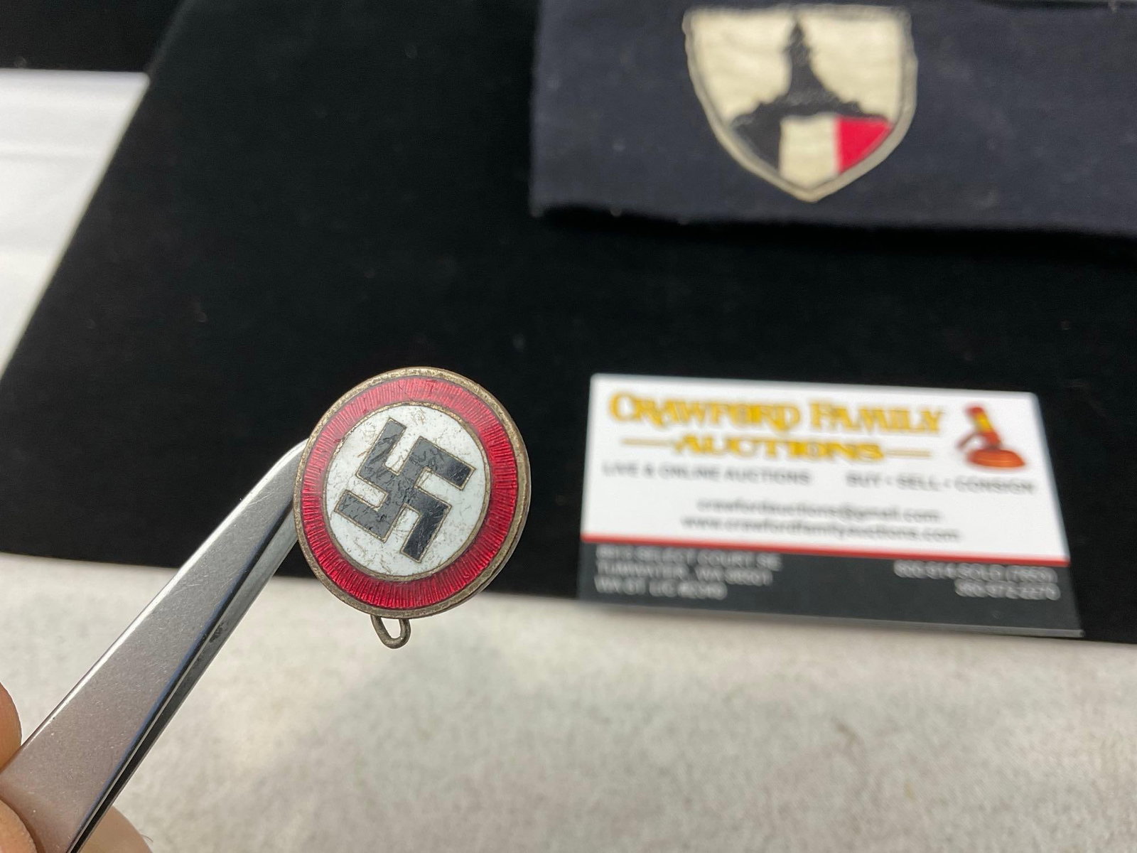Pre-1933 Wool Armband German War Veterans Association(Kyffhauserbund), & NSDAP Enamel Pin - 2