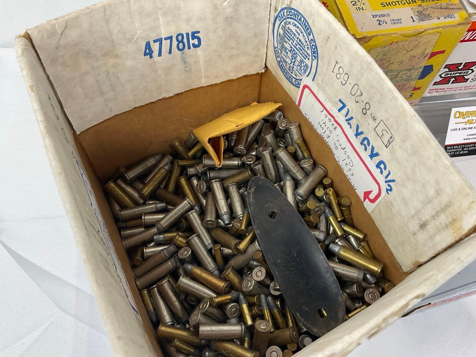 Assorted Ammo, 20 Ga Shot shells, 30-06, 38 special, .22, some 357 magnum & box of loose ammo - 2