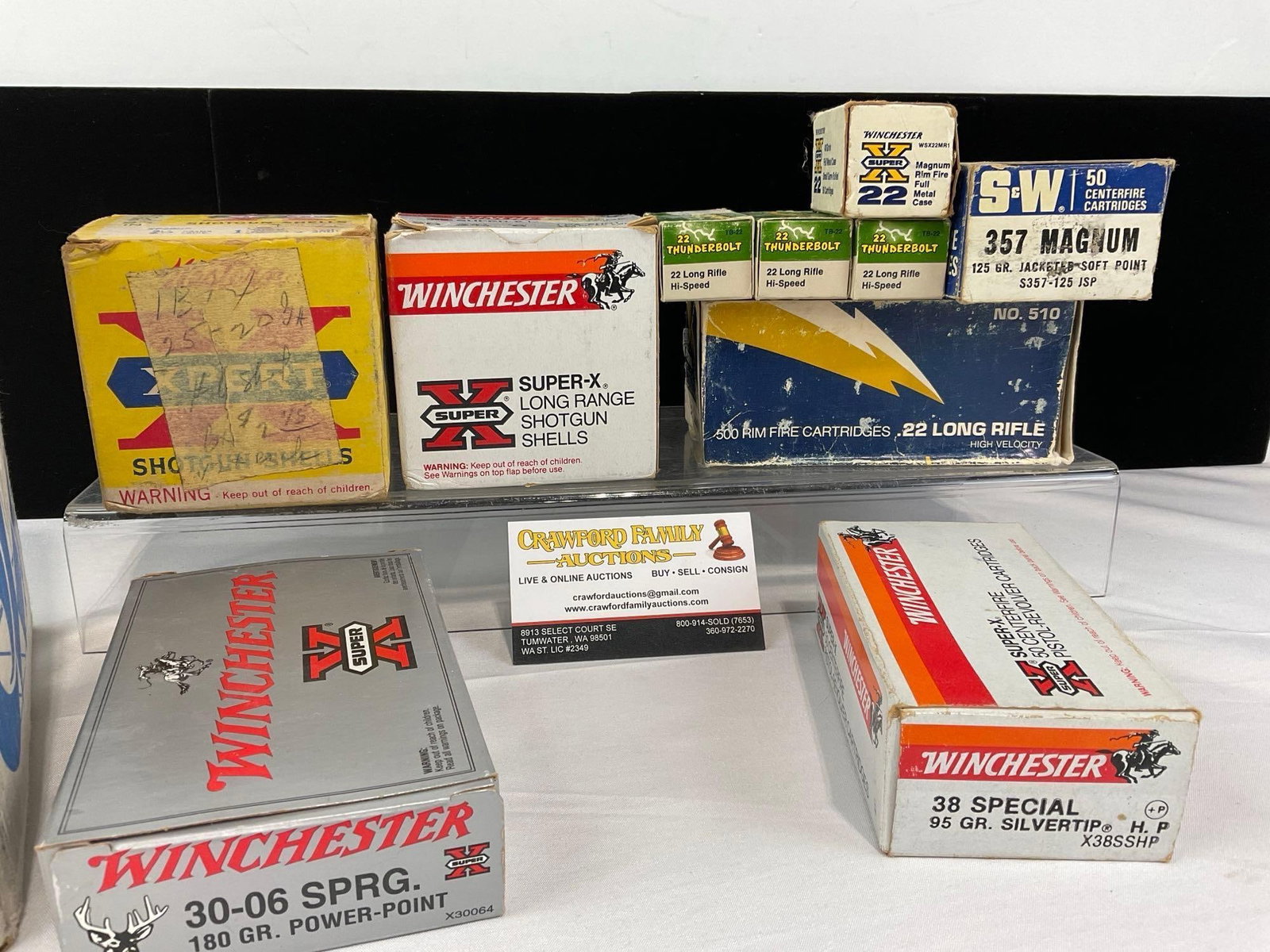 Assorted Ammo, 20 Ga Shot shells, 30-06, 38 special, .22, some 357 magnum & box of loose ammo - 3