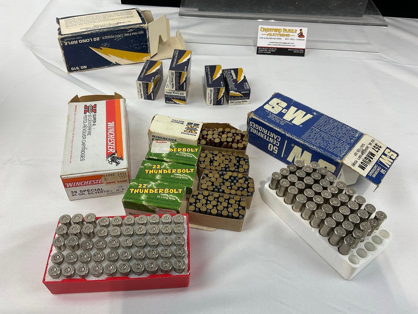 Assorted Ammo, 20 Ga Shot shells, 30-06, 38 special, .22, some 357 magnum & box of loose ammo - 4