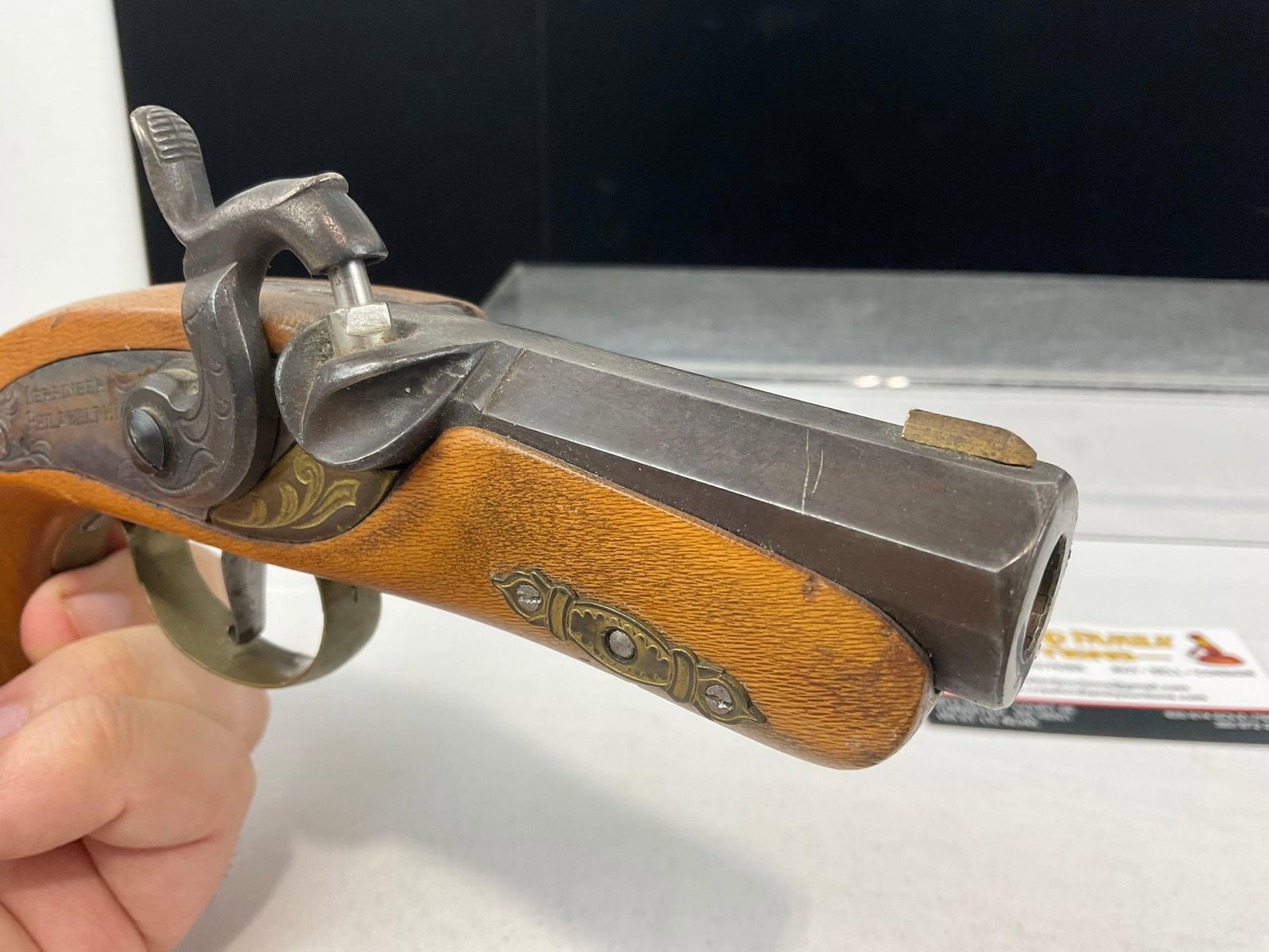 Derringer Philadelphia Percussion Cap, Made in Spain Jukar Black Powder Pistol, SN:059294 - 3