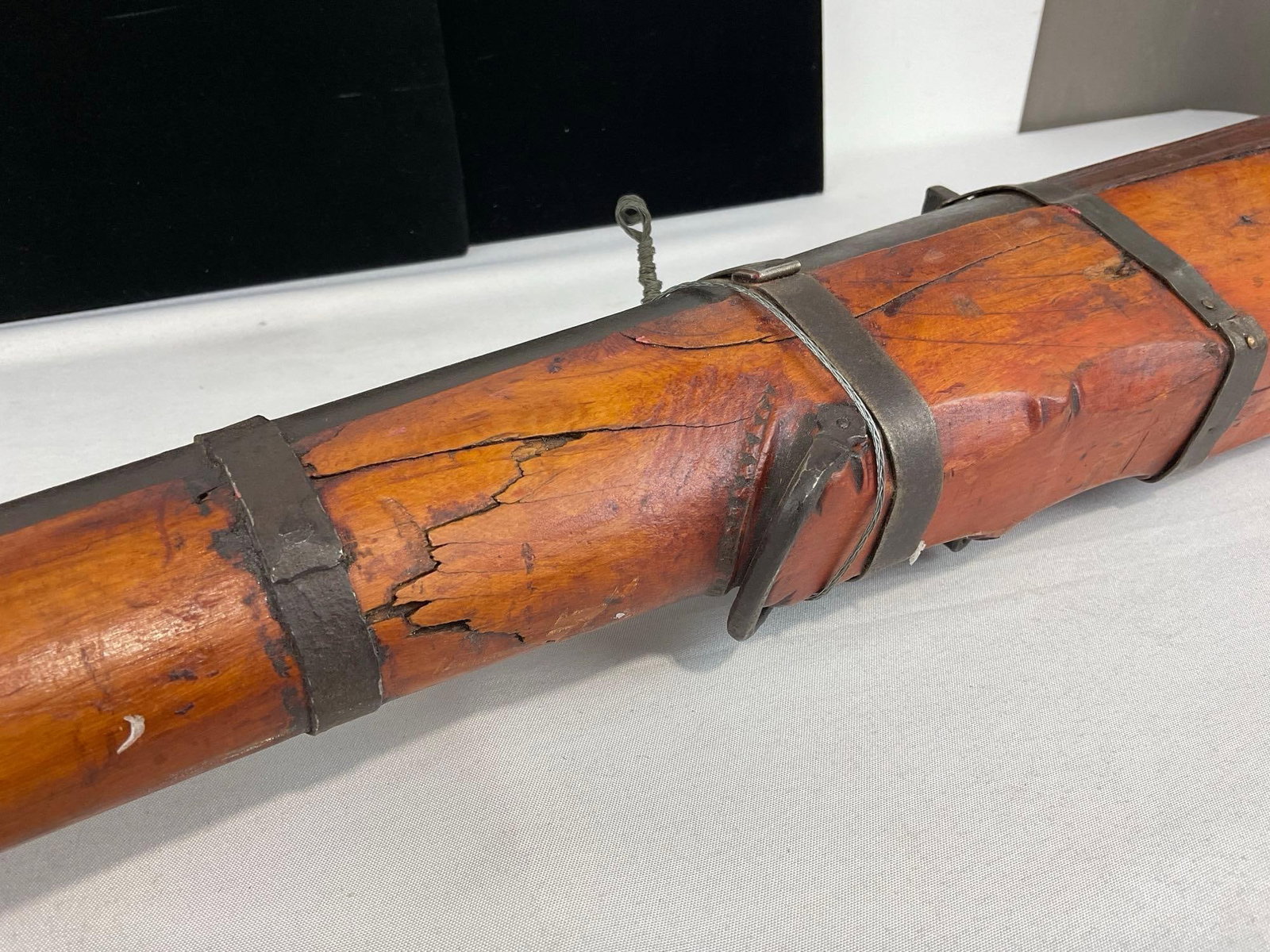Huge Indian? Matchlock Wall/Rampart Gun, Black Powder, Primitive style stock w/Cast Iron Barrel - 13