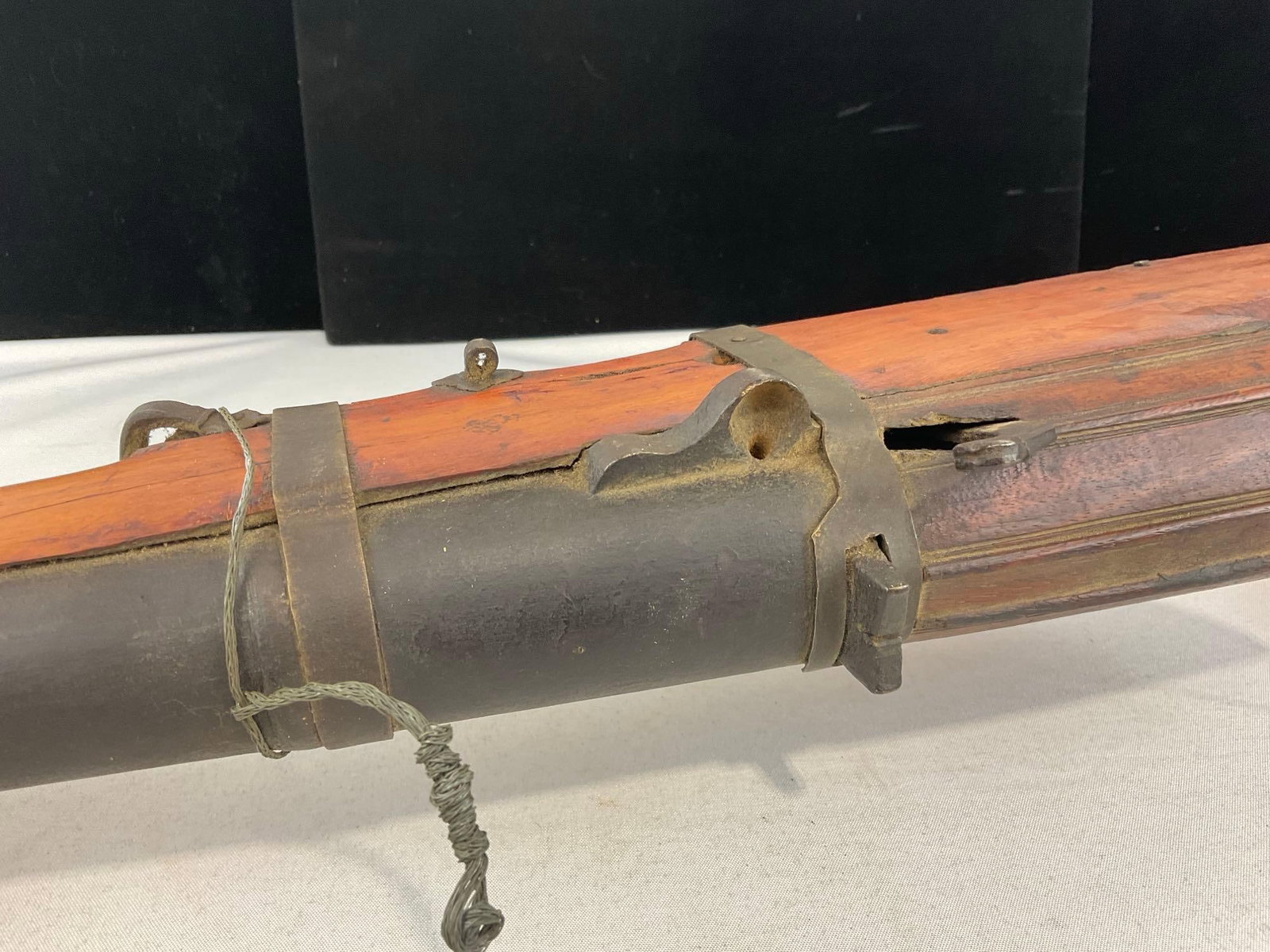 Huge Indian? Matchlock Wall/Rampart Gun, Black Powder, Primitive style stock w/Cast Iron Barrel - 15