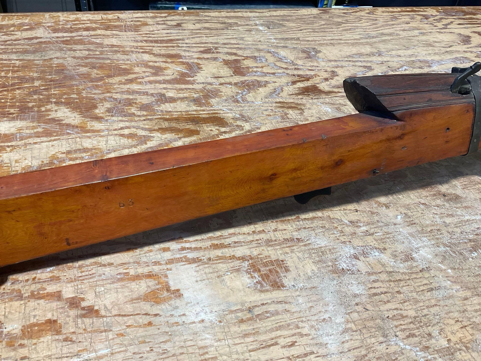Huge Indian? Matchlock Wall/Rampart Gun, Black Powder, Primitive style stock w/Cast Iron Barrel - 6