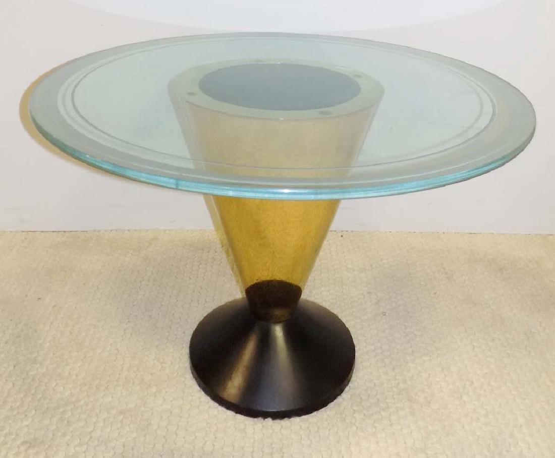 GLASS AND BRASS ROUND TABLE (1 of 4)