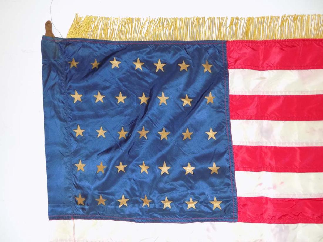 35 STAR FLAG: A PROFESSIONAL 35 STAR REPRODUCTION FLAG USED IN WAR REENACTMENTS. MEASURES 30.5" X 25".
