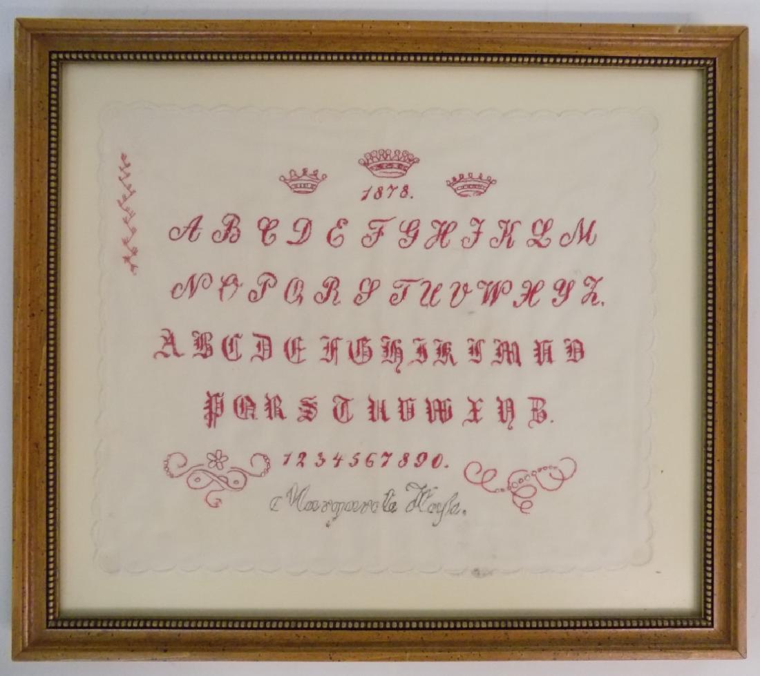 1878 SIGNED SAMPLER (1 of 5)