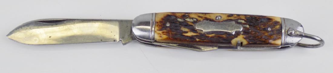 CAMILLIS FOLDING POCKET KNIFE: SPEAR, PUNCH, CAN OPENER, SCREWDRIVER/CAP LIFTER 3-1/2" CLOSED, 6-1/2" OPEN.