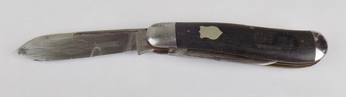 ULSTER FOLDING POCKET KNIFE: SPEAR & PEN BLADE, 3-1/2" CLOSED, 6" OPEN.
