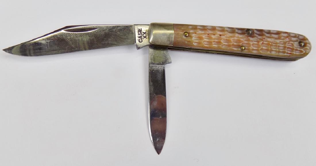 CASE XX #6202-1/2 FOLDING POCKET KNIFE: CLIP & PEN BLADES. 3-1/4" CLOSED, 6"OPEN