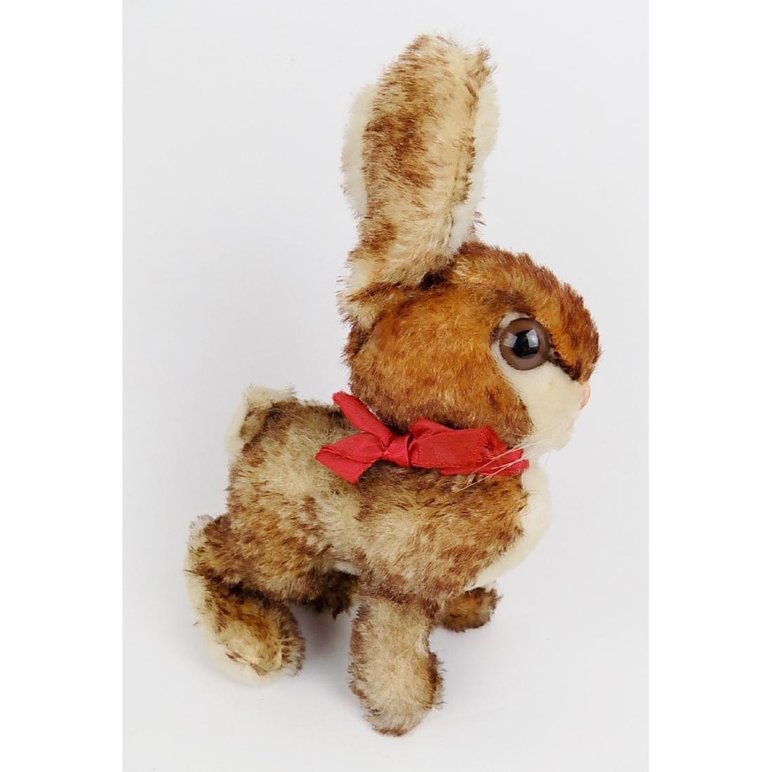 STEIFF MOHAIR RABBIT: SCRIPT BUTTON. 8" HIGH.