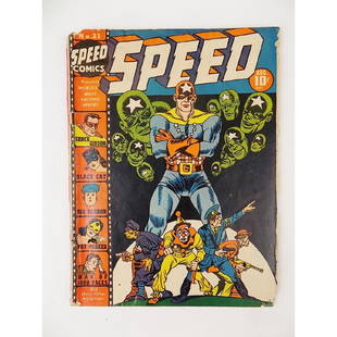 HARVEY COMICS - SPEED - NO. 21 - 1942: WE ARE NOT PROFESSIONAL COMIC GRADERS, PLEASE VIEW PHOTOS.