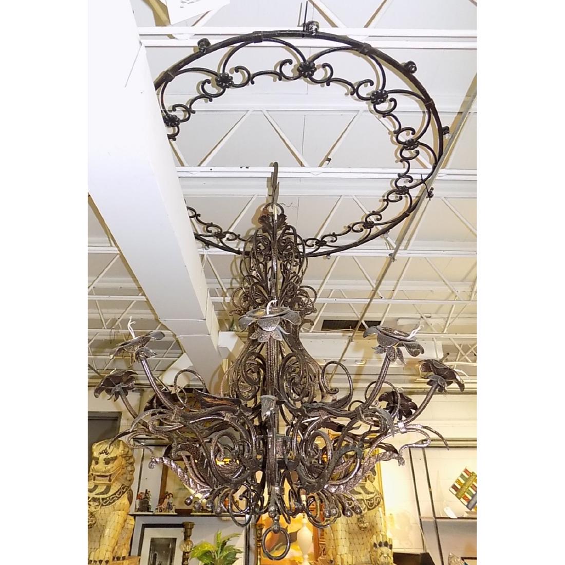 Antique Wrought Iron Five Light Chandelier Antique Wrought Iron Five Light Chandelier