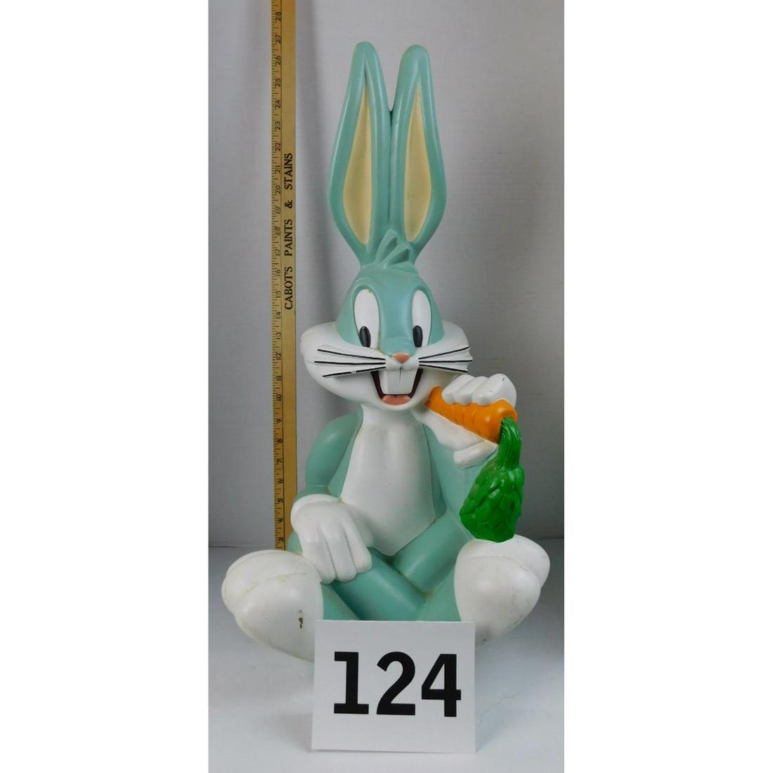 WARNER BROTHERS 25" BUGS BUNNY FIGURINE: A LARGE 25" TALL 1996 WARNER BROTHERS BUGS BUNNY COMPOSITE FIGURINE. DESIGNED EXCLUSIVELY FOR THE WARNER BROTHERS STUDIO STORE.