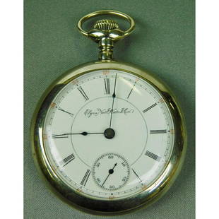 ELGIN NATIONAL WATCH CO POCKET WATCH.: AN ELGIN MODEL 5 15 JEWEL POCKET WATCH WITH PHILADELPHIA SILVERODE CASE. NOT TESTED
