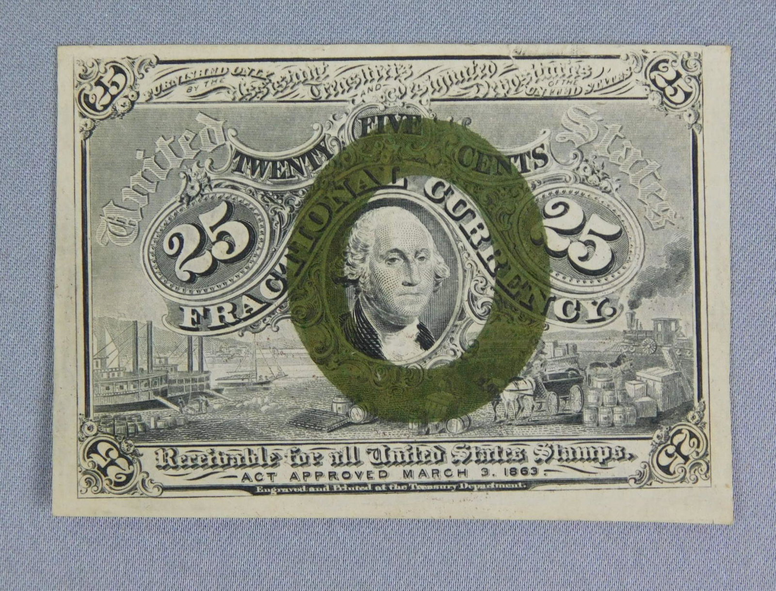 1863 FRACTIONAL CURRENCY: 1863 25 CENT, FRACTIONAL CURRENCY, 2ND ISSUE, GEORGE WASHINGTON