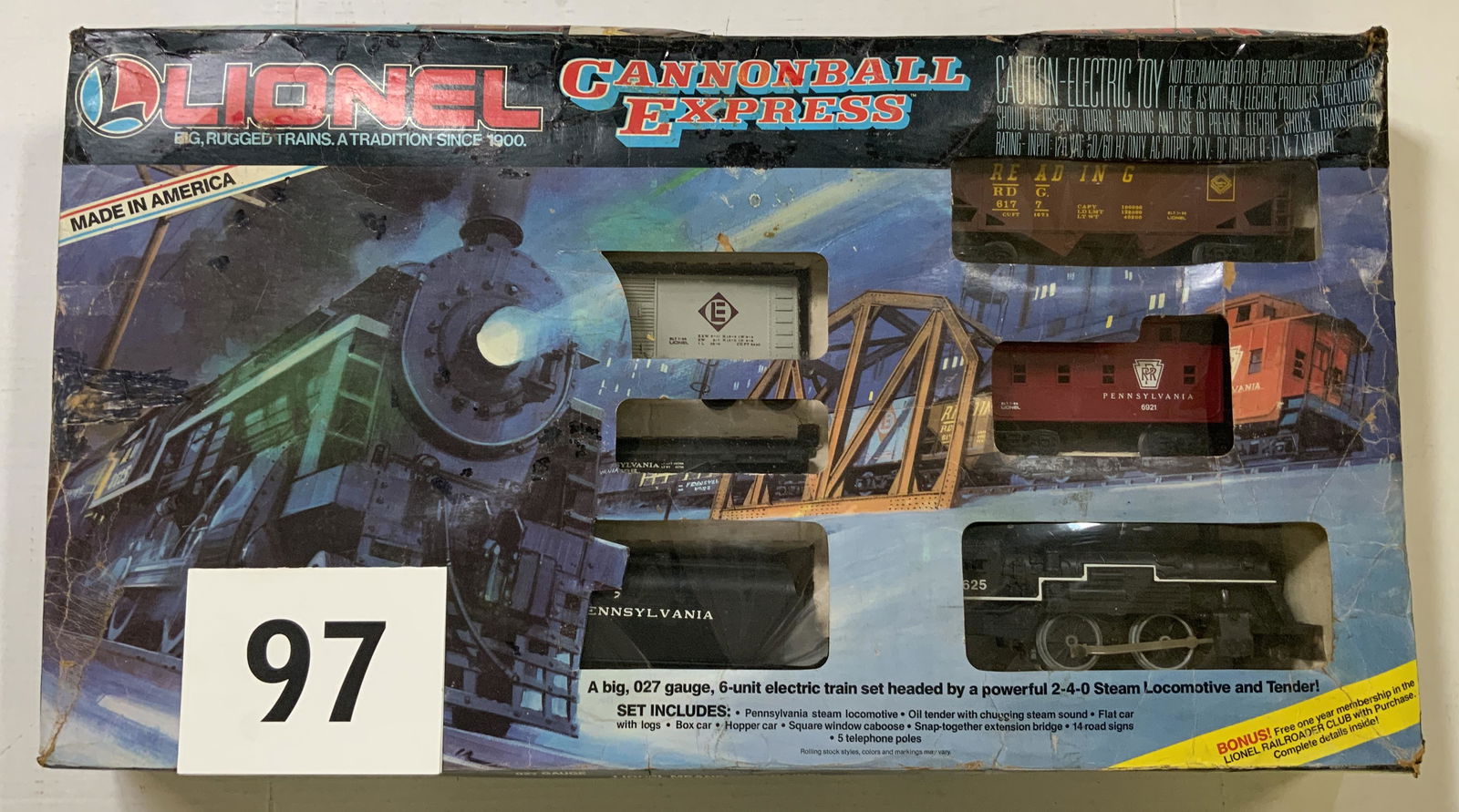 1986 Lionel Cannonball Express 70 1615 202 Train Set With Box