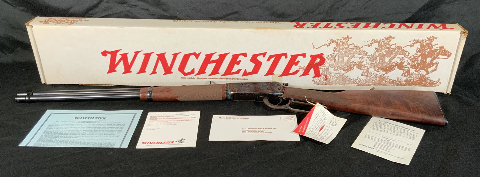 WINCHESTER MODEL 94E KENTUCKY BICENTENNIAL LEVER ACTION 3030 WIN WITH PAPERS IN BOX.: WINCHESTER MODEL 94E KENTUCKY BICENTENNIAL LEVER ACTION 3030 WIN WITH PAPERS IN BOX. SERIAL NUMBER KY079. THIS FIREARM NEEDS TO BE REGISTERED.