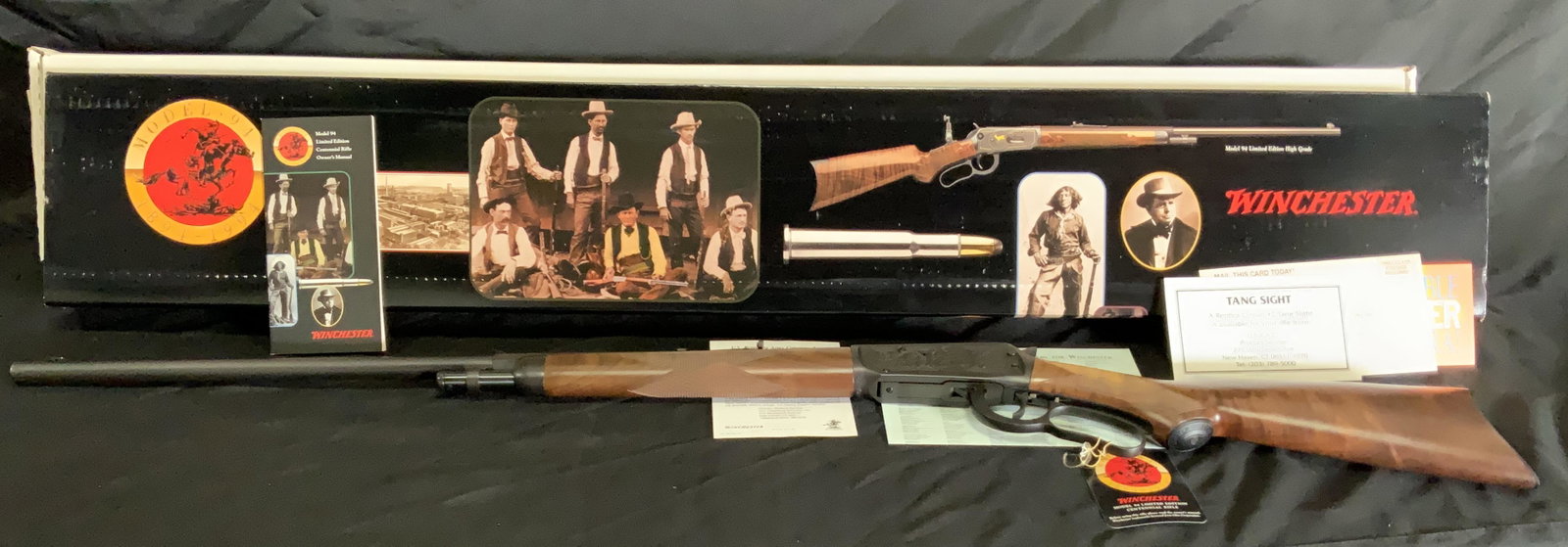 WINCHESTER MODEL 94 GRADE 1 LIMITED EDITION CENTENNIAL RIFLE 30WCF LEVER ACTION WITH BOX: WINCHESTER MODEL 94 GRADE 1 LIMITED EDITION CENTENNIAL RIFLE 30WCF LEVER ACTION WITH BOX AND PAPERS. SERIAL NUMBER CN02572. THIS FIREARM NEEDS TO REGISTERED.