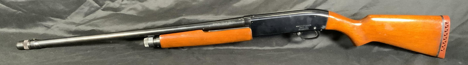 SEARS M200 PUMP ACTION 2.75" CHAMBER 12 GAUGE SHOTGUN: SEARS M200 PUMP ACTION 2.75" CHAMBER 12 GAUGE SHOTGUN. SERIAL NUMBER P338343. THIS FIREARM NEEDS TO BE REGISTERED.