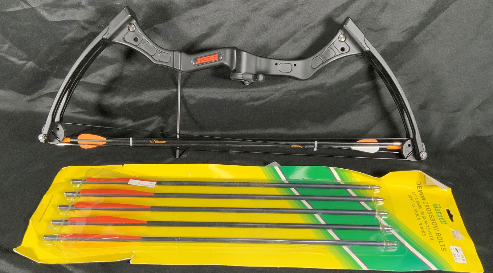 BEAR ARCHERY COMPOUND BOW WITH PAPERS AND ARROWS: BEAR ARCHERY COMPOUND BOW WITH PAPERS AND BARNETT ARROWS