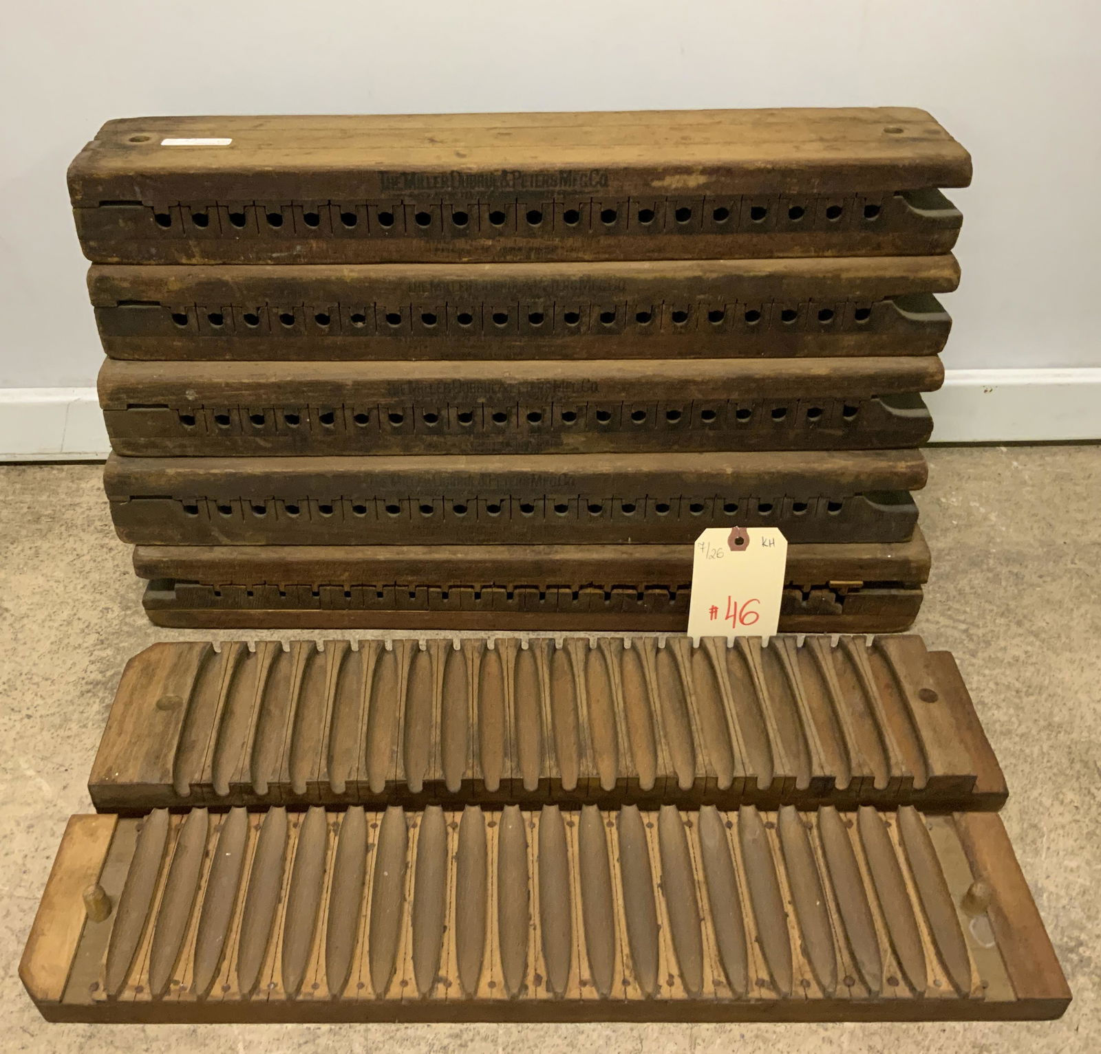 SIX SETS OF VINTAGE THE MILLER DUBRUL AND PETERS WOODEN CIGAR MOLDS. (1 of 2)