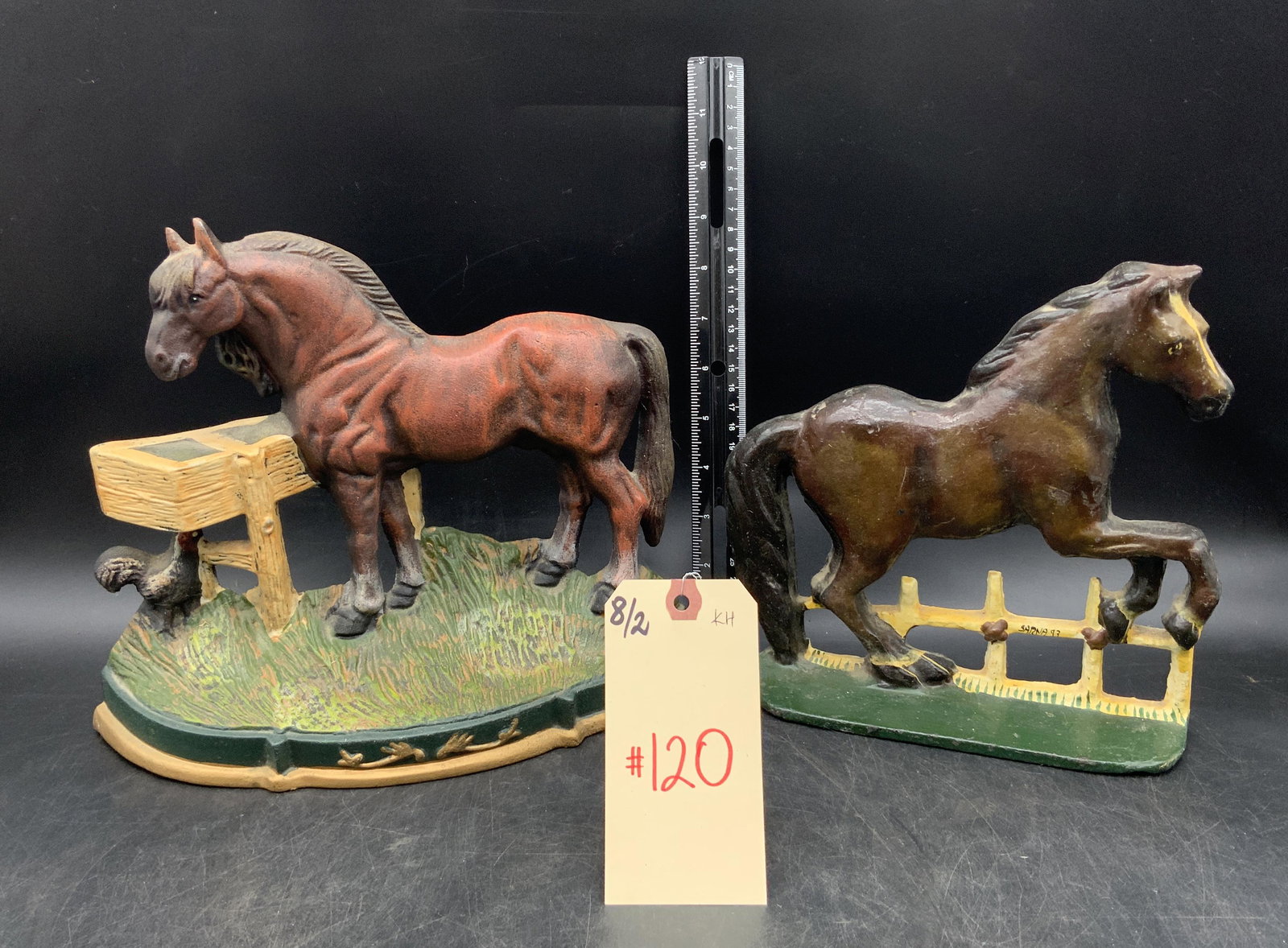 PR CAST IRON HORSE FIGURAL DOORSTOPS. (1 of 2)