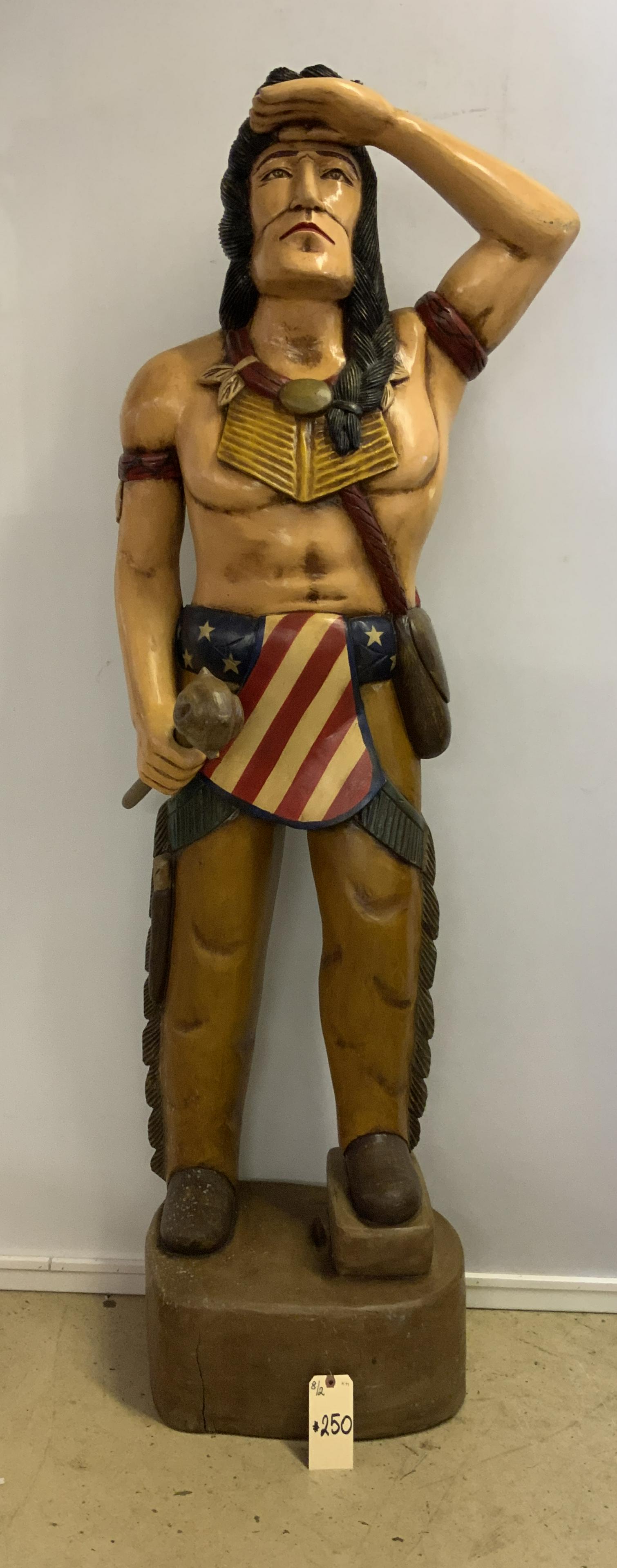 73"H COMPOSITE DECORATED CIGAR STORE INDIAN. (1 of 3)