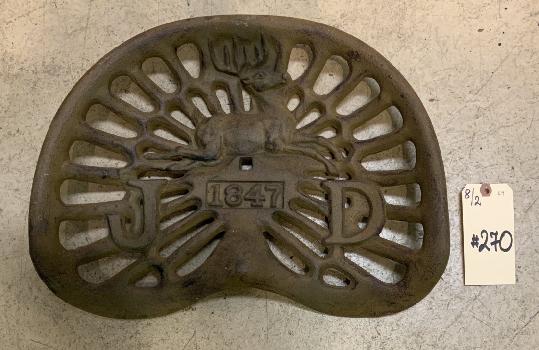 MARKED 1847 JOHN DEERE DECORATED TRACTOR SEAT. (1 of 2)