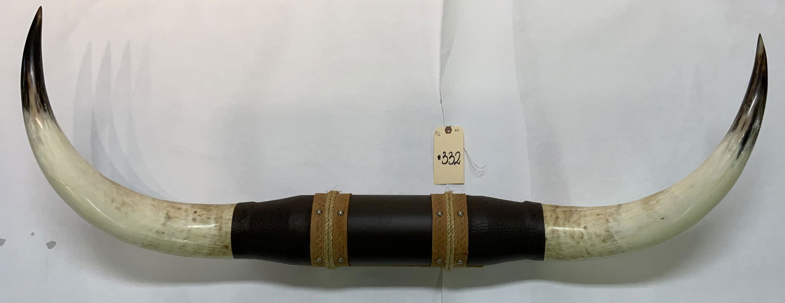 PAIR OF WALL MOUNTED STEER HORNS, 50"L. (1 of 2)