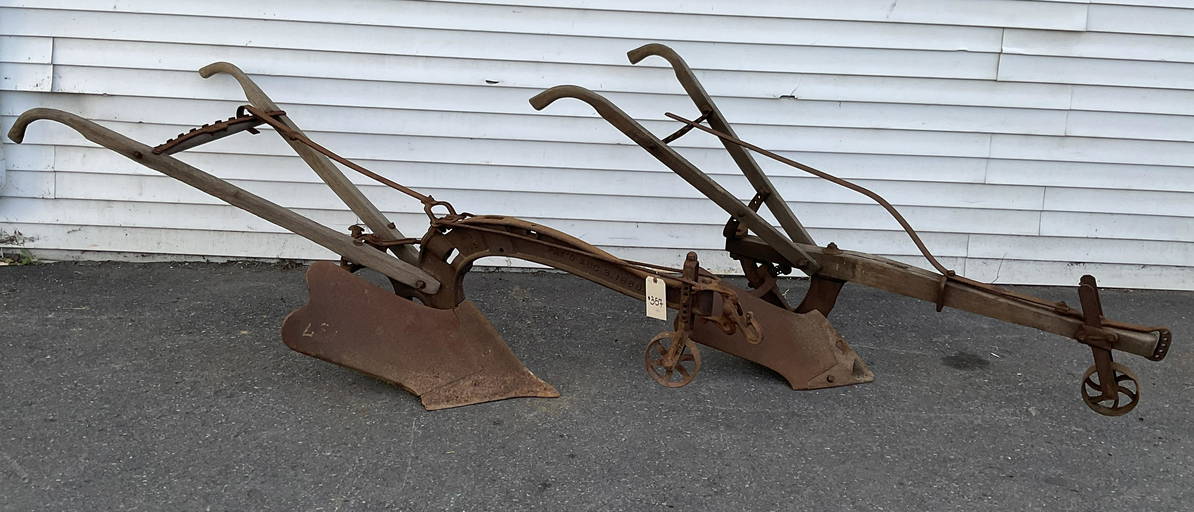 Pair Of Antique Horse Drawn Single Bottom Plows.