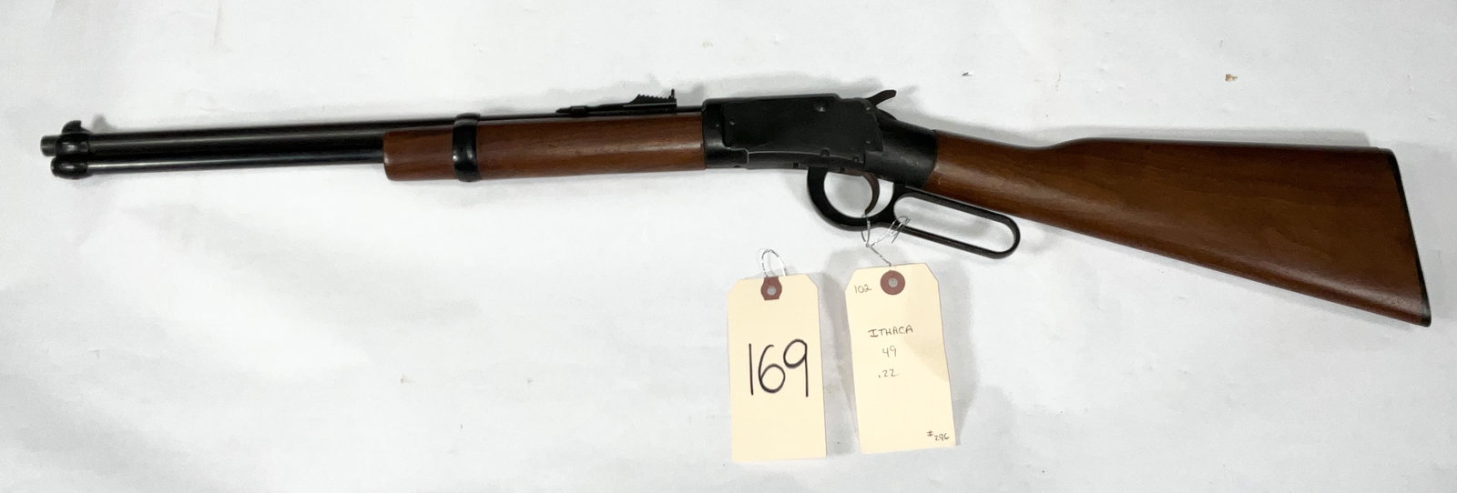ITHACA MODEL 49 .22 LEVER ACTION SINGLE SHOT RIFLE.: ITHACA MODEL 49 .22 LEVER ACTION SINGLE SHOT RIFLE. BACKGROUND CHECK REQUIRED.