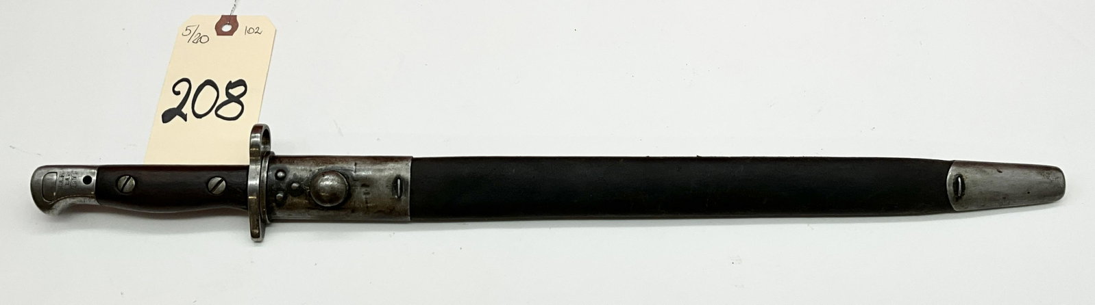 1907 MARKED SANDERSON BRITISH BAYONET: 1907 MARKED SANDERSON BRITISH BAYONET. MEASURES 22"L