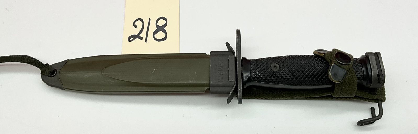 M7 BAYONET WITH M8A1 SCABBARD.: M7 BAYONET WITH M8A1 SCABBARD. MEASURES 12"L