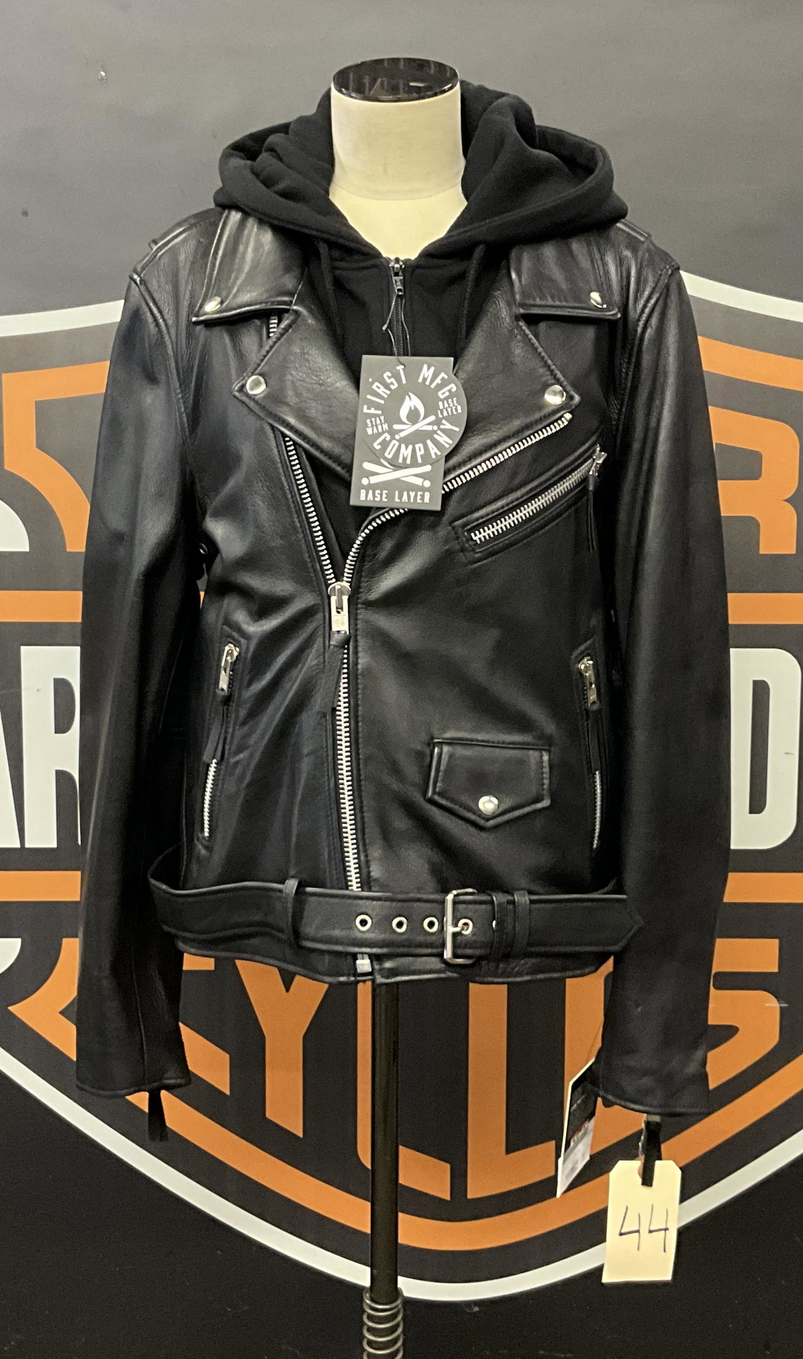 WOMEN'S SIZE 2XL FIRST MANUFACTURING RYMAN BLACK LEATHER RIDING JACKET. (1 of 5)
