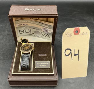 BULOVA ACCUTRON QUARTZ WATCH: A BULOVA ACCUTRON QUARTZ BUICK WATCH. COMES WITH THE OWNER'S GUIDE AND WARRANTY.