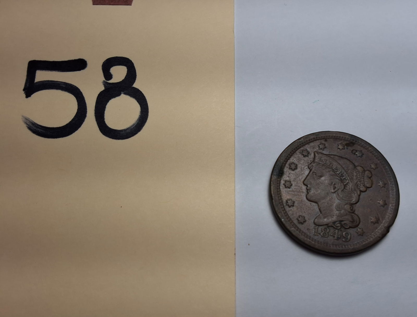 1849 Beaded Large Cent (1 of 3)