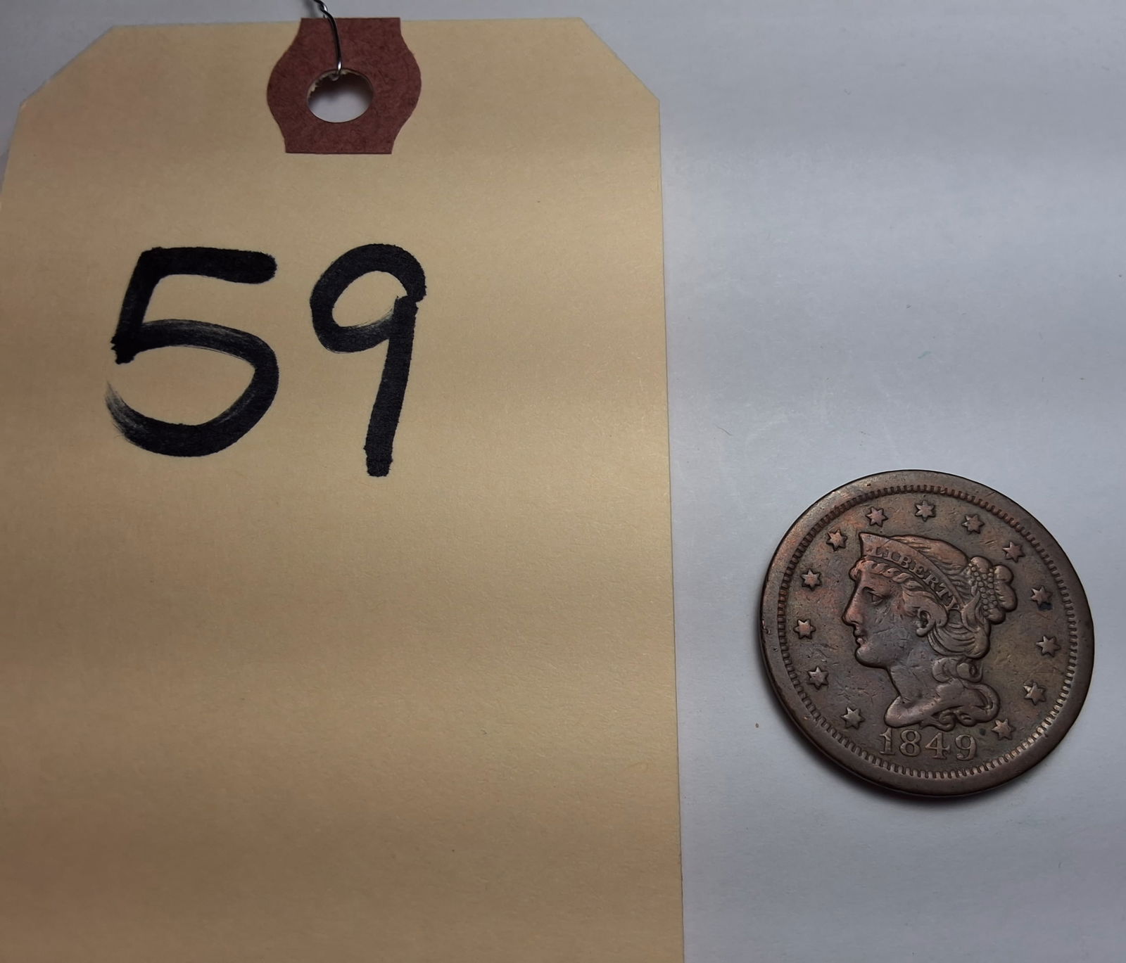 1849 Beaded Large Cent (1 of 3)