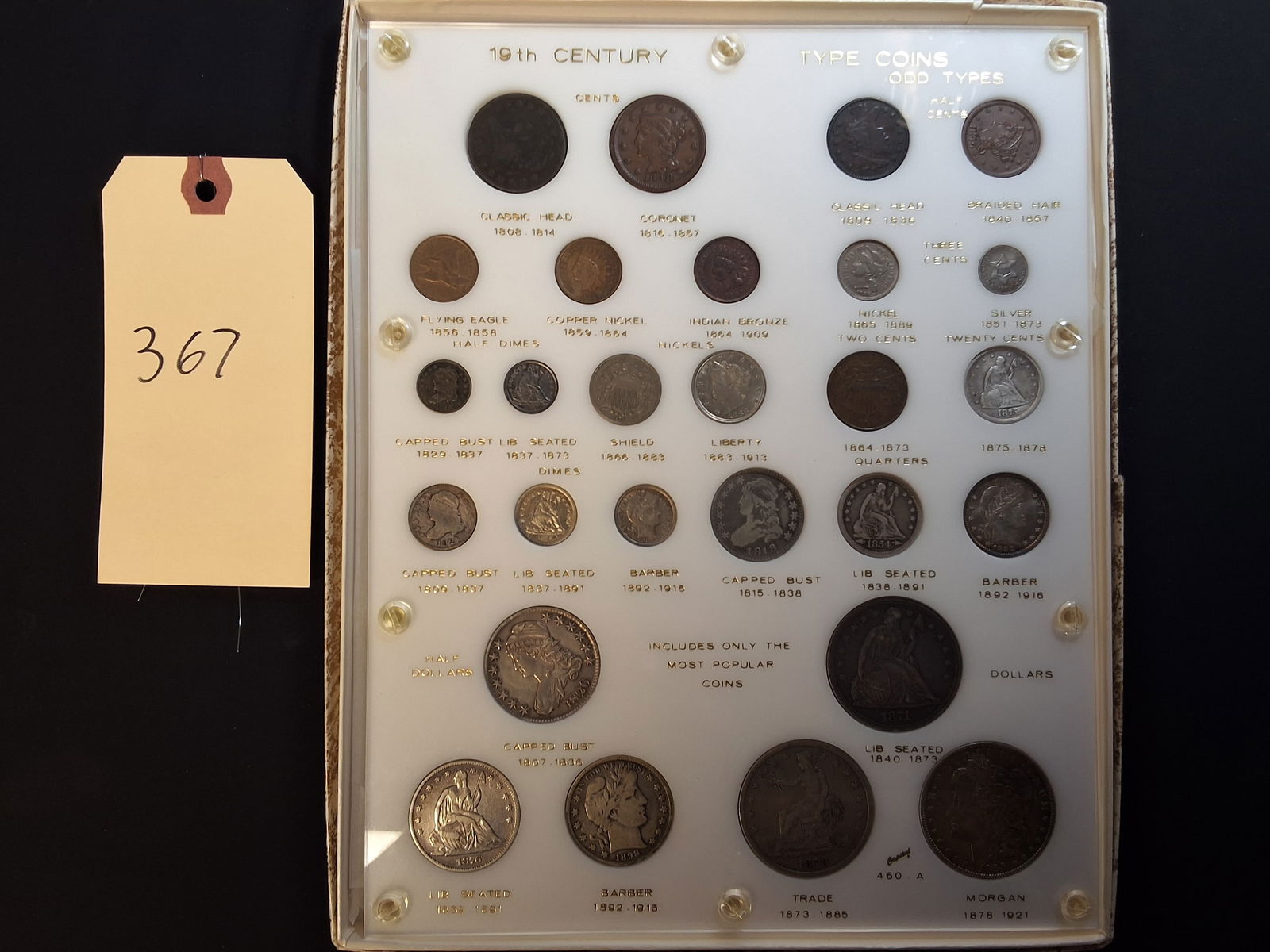 1800's COMPLETE Numismatic Type Set  From 1/2 Cent to Every Dollar (1 of 13)